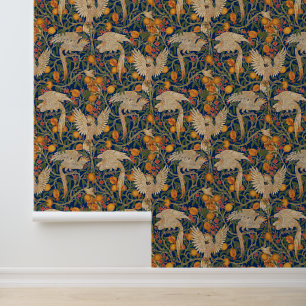 Art Nouveau Cockatoenpattern van Walter Crane Behang