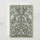 Art Nouveau Cream Elegance Bruiloft Kaart (Achterkant)