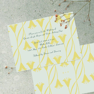 Art Nouveau Custom Color Floral Lily Wedding Kaart