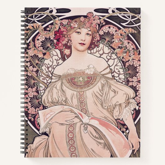 art nouveau dagdroom van Alphonse Mucha Notitieboek (Voorkant)