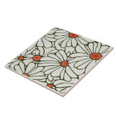 Art Nouveau Daisies Seamless white blue florals Tegeltje (Zijkant)