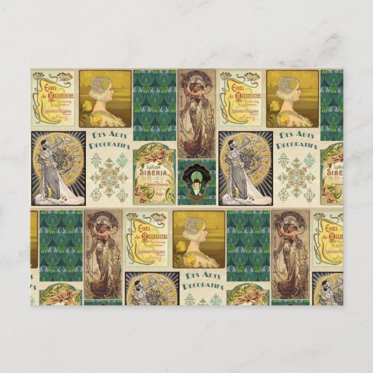 Art Nouveau Dames Briefkaart (Voorkant)