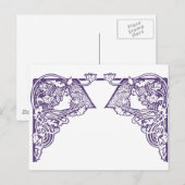  Art Nouveau-dames Briefkaart (Voorkant / Achterkant)