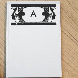 Art Nouveau Dames Silhouet Monogram Briefpapier