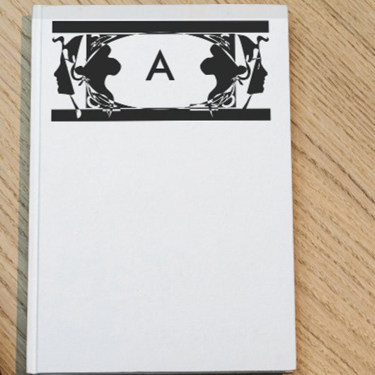 Art Nouveau Dames Silhouet Monogram Briefpapier