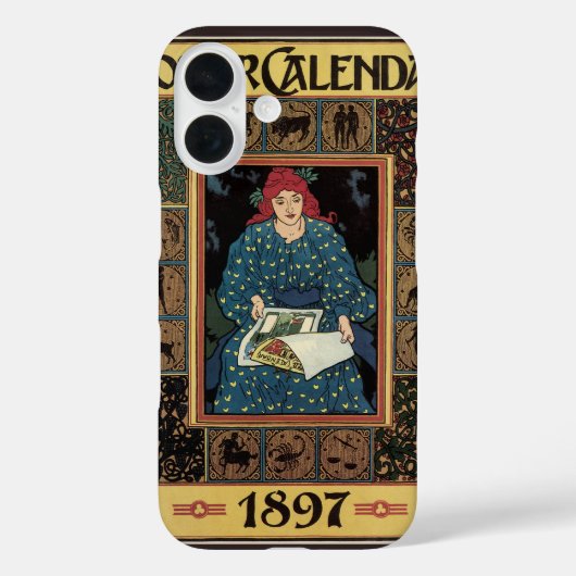 Art Nouveau, damesboek dat astrologie leest Case-Mate iPhone Case (Achterkant)