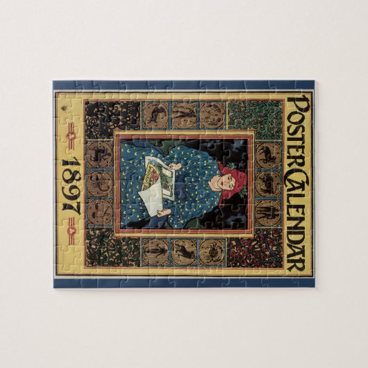 Art Nouveau, damesboek dat astrologie leest Legpuzzel (Horizontaal)