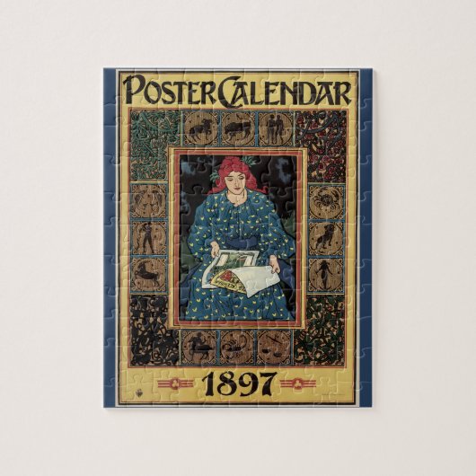Art Nouveau, damesboek dat astrologie leest Legpuzzel (Verticaal)