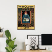 Art Nouveau, damesboek dat astrologie leest Poster (Thuiskantoor)