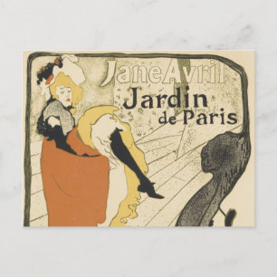 Art Nouveau Dancer Jane Avril beroemd gemaakt door Briefkaart