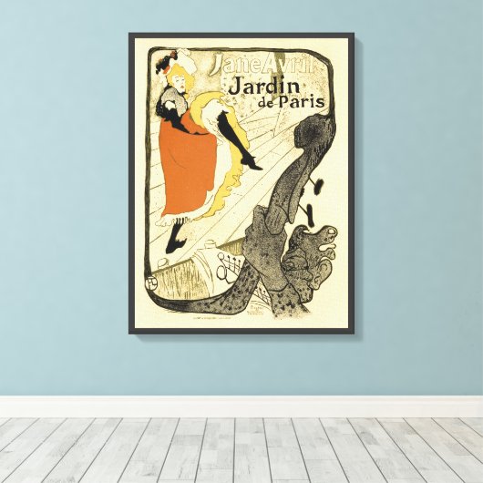 Art Nouveau Dancer Jane Avril beroemd gemaakt door Canvas Afdruk (Insitu (Houten vloer))