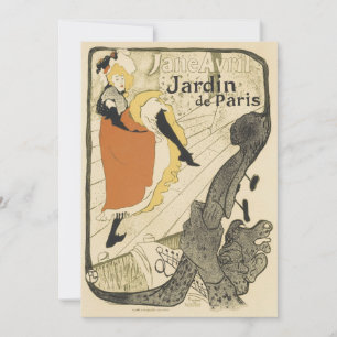 Art Nouveau Dancer Jane Avril beroemd gemaakt door Kaart