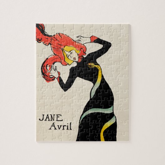 Art Nouveau Dancer Jane Avril beroemd gemaakt door Legpuzzel (Verticaal)