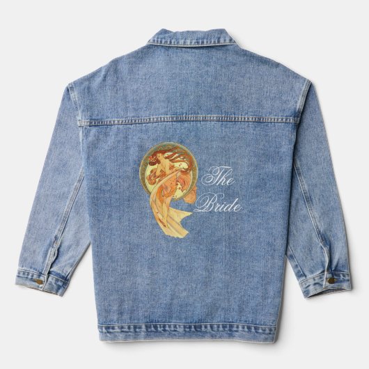 Art Nouveau Dansbruid Trouwen Denim Jacket (Achterkant)