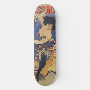 Art Nouveau danser Frans poster uit het verleden Skateboard