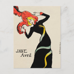 Art Nouveau Danseres Jane Avril door Toulouse Laut Briefkaart
