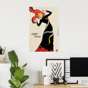 Art Nouveau-danseres Jane Avril door Toulouse Laut Poster