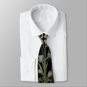  Art Nouveau Dark Botanical Stropdas