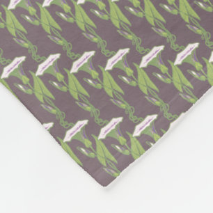 Art Nouveau dark Ipomoea behang Fleece Deken