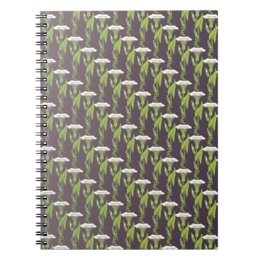 Art Nouveau dark Ipomoea behang Notitieboek (Voorkant)