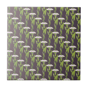 Art Nouveau dark Ipomoea behang Tegeltje