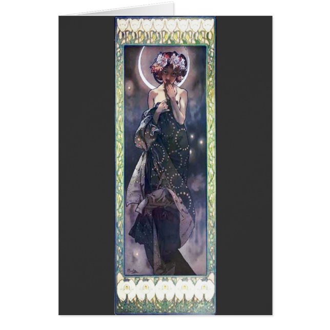 Art Nouveau Deco de femme de nuit de lune de Mucha (Devant)