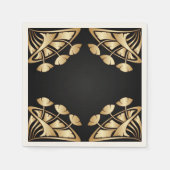 art nouveau,deco,goud,zwart,chic,elegant,,p servetten (Voorkant)