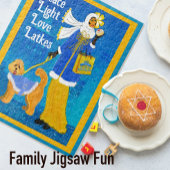 Art Nouveau Deco Hannukah Doodle Dog Legpuzzel