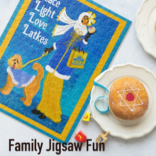 Art Nouveau Deco Hannukah Doodle Dog Legpuzzel