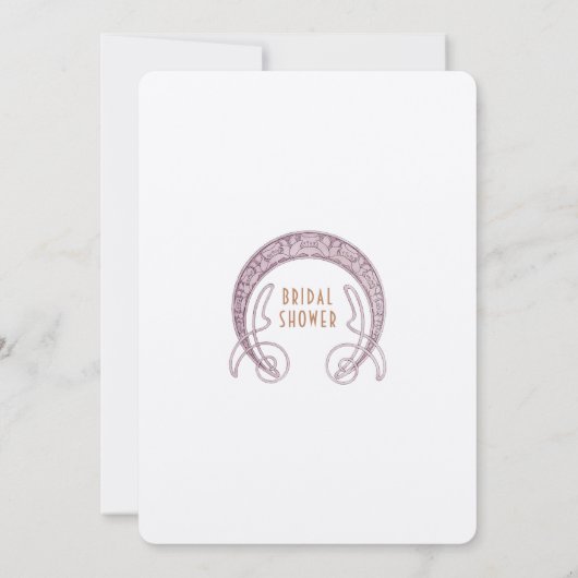 Art Nouveau Deco Lavendel Petunia Bruiloftsfeest U Kaart (Achterkant)