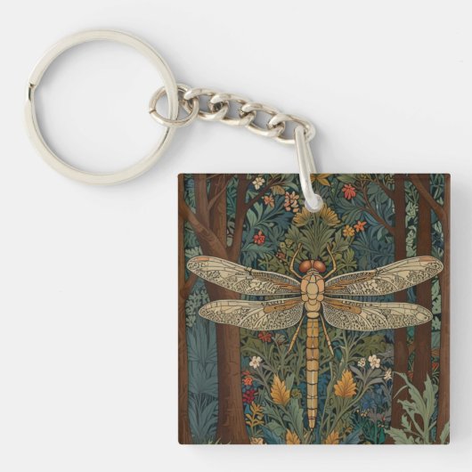  art nouveau deco libel boho chic sleutelhanger (voorkant)