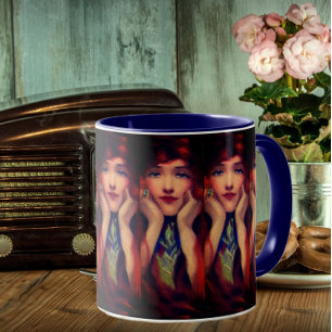 Art nouveau deco vrouw beauty mok