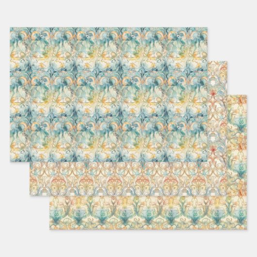 ART NOUVEAU DECOUPAGE DECORATIEF PAPIER INPAKPAPIER VEL (Set)