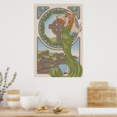 Art Nouveau Deer Furry Poster (Cuisine)