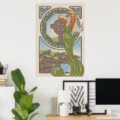 Art Nouveau Deer Furry Poster (Bureau à domicile)
