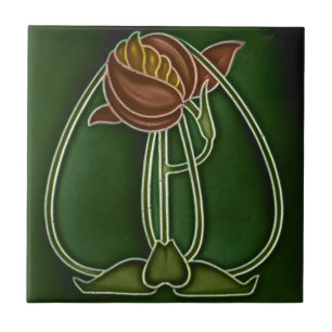 Art Nouveau Design Feature Tile Tegeltje
