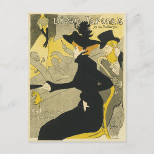 Art Nouveau, Divan Japonais door Toulouse Lautrec Briefkaart