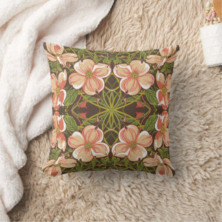 Art Nouveau Dogwood Blush Bloemen Print Kussen