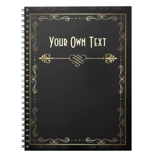 Art Nouveau doré sur Carnet noir (Devant)