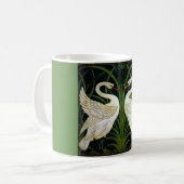 Art Nouveau Double Swan Klassieke Mok (Voorkant links)