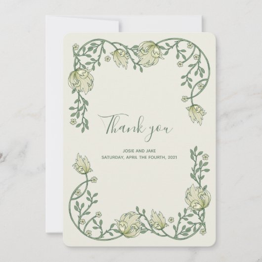 Art Nouveau doux joli cadre merci (Devant)