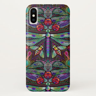 Art nouveau dragonfly damask hoesje voor iPhone X