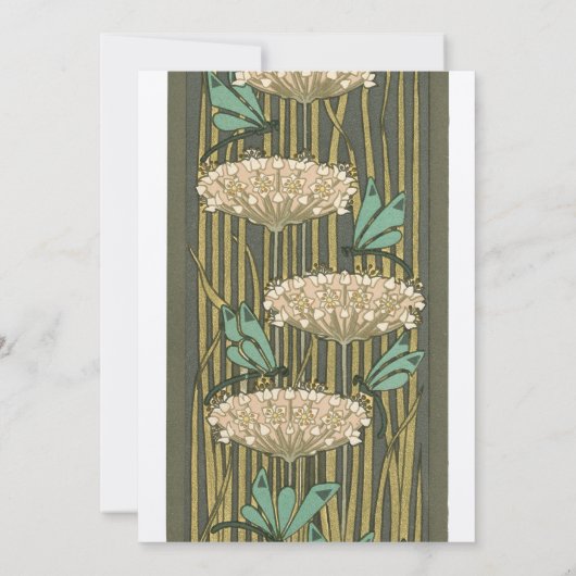 Art Nouveau Dragonfly Lily Pad Save the Date (Achterkant)