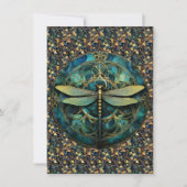 Art Nouveau Dragonfly op Note Kaart (Voorkant)