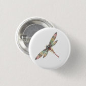 Art Nouveau Dragonfly  Ronde Button 3,2 Cm (Voorkant /achterkant)