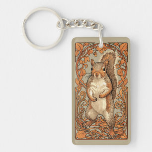 Art Nouveau Eekhoorn - grappige eekhoornliefhebber Sleutelhanger