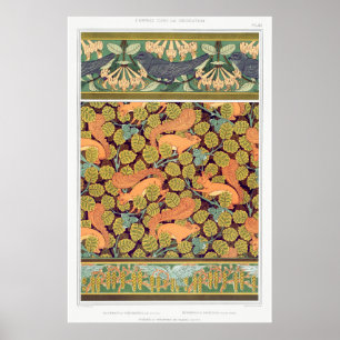 Art nouveau eekhoorn verneuil herfst textielkunst poster