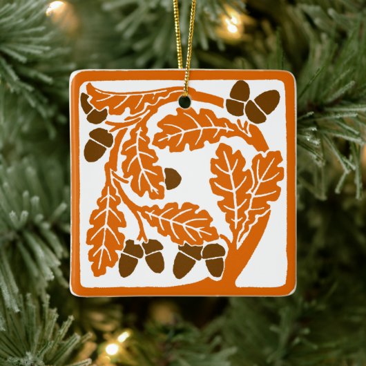 Art Nouveau eikels en eikenbladeren Keramisch Ornament (Boom)