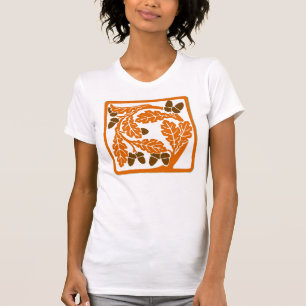 Art Nouveau eikels en eikenbladeren T-shirt