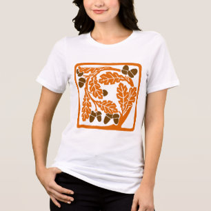Art Nouveau eikels en eikenbladeren Tri-Blend Shirt